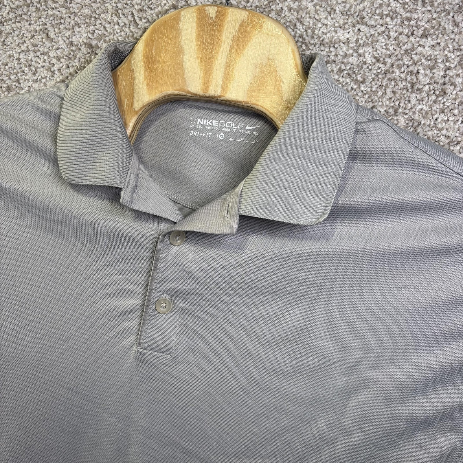 Nike Golf Polo Shirt Mens Xl Gray DriFit Logo Performance Golf